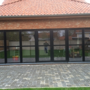 Dubbele achterdeur in Reynaers aluminium