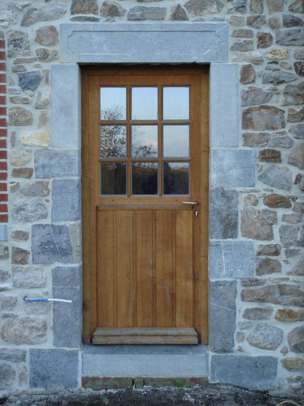 010 - Achterdeur met glas in eik
